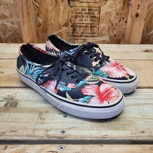 Vans Shoes Womens Size 8.5 Floral Hibiscus Hawaiian Lace Up
